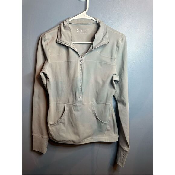 Zyia Active Women's Gray Zip Front High Neck Long Sleeve Jacket Size Medium - Picture 1 of 6